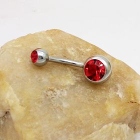 Puncture Hypoallergenic Titanium Steel Navel Buckle Belly Nail (Option: Red)