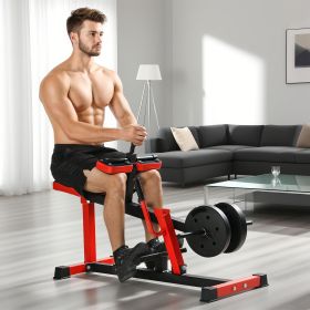 Adjustable Steel Seated Calf Raise Exercise Strength Training Gym Equipment, Red (Option: Red-1090x480x150 mm)