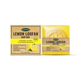 WoodSleep Loofah Lemon Essential Oil Soap Gently Cleanses Body And Skin With Refreshing Oil Control Treatment Soap (Option: 100g-110.6g-2.48*2.48*1.06inch)