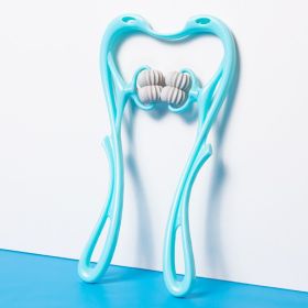 Multifunctional Manual Six-wheel Neck Massager Massage Relieve Roller Massage Tool (Option: Blue4 Wheels)