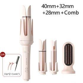 Automatic Hair Curler 32mm Auto Rotating Ceramic Hair Roller Professional Curling Iron Stick 40mm Curling Wand Hair Waver gift (Plug Type: EU, Color: 28mm 32mm 40mm comb)