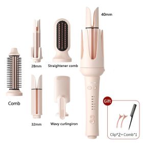 Automatic Hair Curler 32mm Auto Rotating Ceramic Hair Roller Professional Curling Iron Stick 40mm Curling Wand Hair Waver gift (Plug Type: US, Color: 6 in 1 set 1)