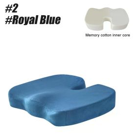 1Pcs Coccyx Seat Cushion Memory Foam U-Shaped Pillow for Chair Cushion Pad Car Office for Tailbone Pain Massage Pillow (Color: 2-Royal Blue)