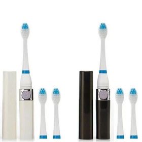 MySonic ToothBrush Set of 2, For Your Home and Travel (Color: Red & Black - 1 of each)