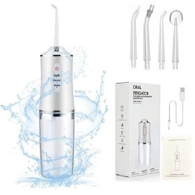 Cordless Water Flosser, 3 Modes, 300ml Tank, 80-120 PSI, Waterproof, 45 Days Battery, oral irrigator (Color: White)