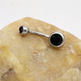 Puncture Hypoallergenic Titanium Steel Navel Buckle Belly Nail (Option: Black)