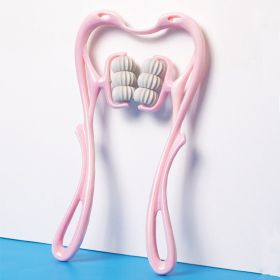 Multifunctional Manual Six-wheel Neck Massager Massage Relieve Roller Massage Tool (Option: Pink)