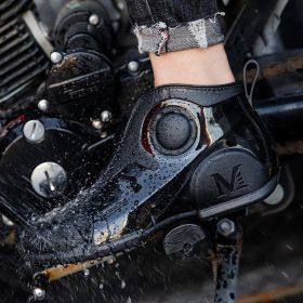 Motorcycle Rain Boots Men's Summer Youth Outdoor Non-slip Wading Shoes Fashion Low Top Flat Work Shoes Rubber Shoes (Option: Black-40)